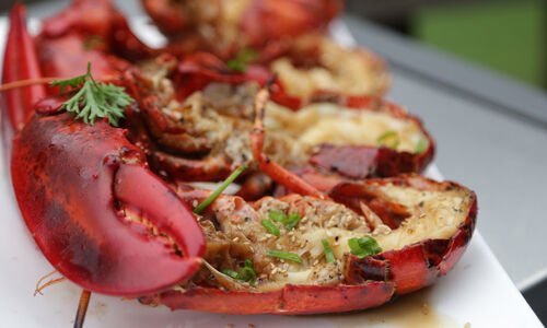 Grilled Maine Lobster with Ginger-Citrus and Scallions