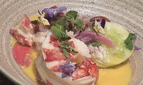 Lobster with Corn Sauce and Summer Salad