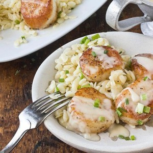 Scallops with White Wine Sauce