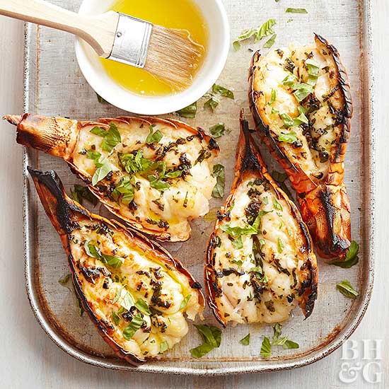 broiled lobster tails melted garlic chili butter